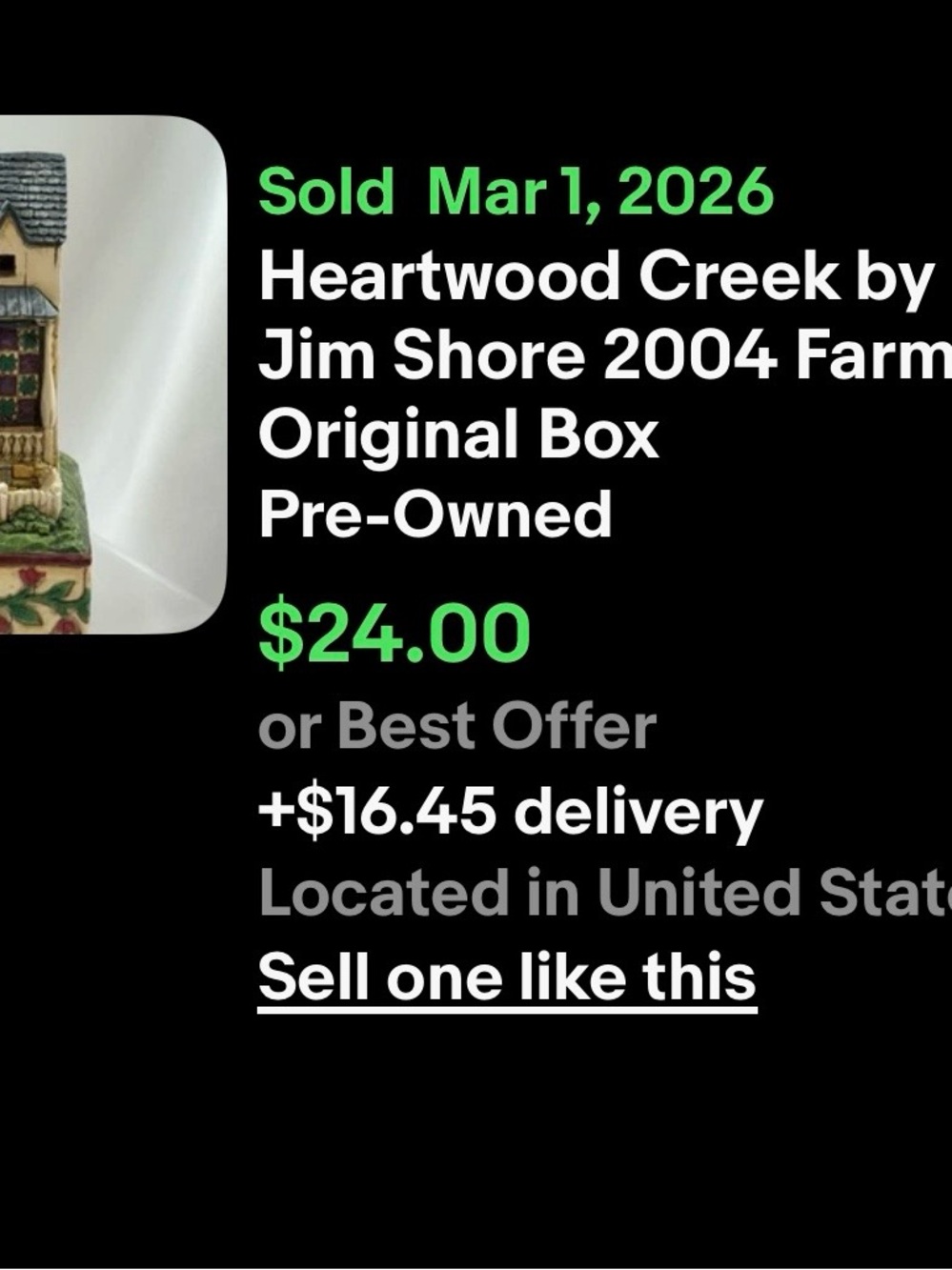 2 JIM SHORE HEARTWOOD CREEK - SALT BOX & FARMHOUSE 2004. Price is for one! - Picture 7 of 7